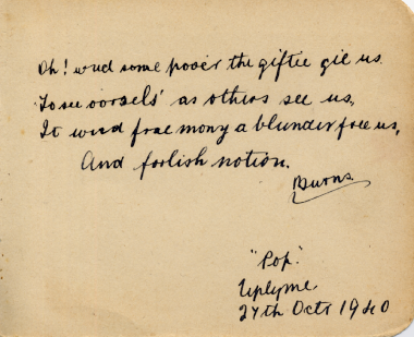 Burns extract from Sids Autogragh Book